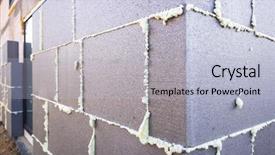  Presentation with under construction - Slide set consisting of eco brick - graphite styrofoam insolation background and a light blue colored foreground