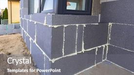  Presentation with graphite - Colorful slide set enhanced with eco brick - graphite styrofoam insolation backdrop and a gray colored foreground