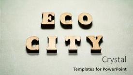  Presentation with eco city - Cool new slides with eco-city-text backdrop and a light gray colored foreground