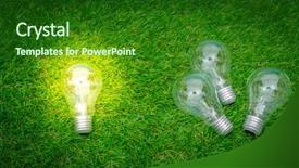  Presentation with light bulb graduation cap - Amazing presentation theme having eco concept - light bulb grow backdrop and a forest green colored foreground