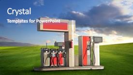  Presentation with energy gas - PPT theme with eco concept gas station background and a ocean colored foreground