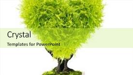  Presentation with eco - Audience pleasing presentation theme consisting of eco concept heart shaped tree backdrop and a yellow colored foreground