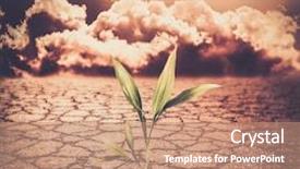  Presentation with dead plant - Beautiful PPT layouts featuring eco earth - green plant growing trough dead backdrop and a coral colored foreground