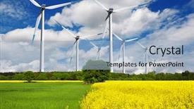  Presentation with electricity - Colorful slide deck enhanced with eco electricity - ecological wind backdrop and a light blue colored foreground