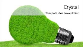  Presentation with green energy - Presentation theme consisting of eco energy bulb in grass background and a white colored foreground