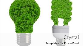  Presentation with eco - Slide deck featuring eco energy bulb isolated background and a white colored foreground
