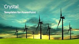  Presentation with eco - Beautiful PPT theme featuring eco-energy conceptual image backdrop and a teal colored foreground