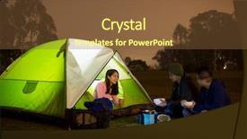  Presentation with camping - Beautiful slides featuring eco freindly - freinds go camping backdrop and a tawny brown colored foreground