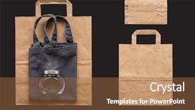  Presentation with mock up cotton tote bag - PPT theme having cotton shopping bag paper bag background and a coral colored foreground