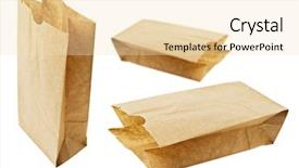  Presentation with eco friendly bags - Cool new PPT layouts with eco friendly brown paper bags backdrop and a lemonade colored foreground