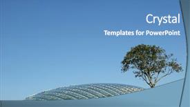  Presentation with futuristic - Slides with eco friendly building - futuristic conservatory dome made background and a teal colored foreground