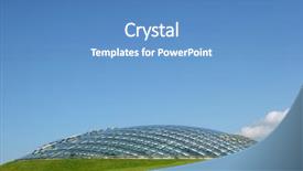  Presentation with futuristic - PPT theme having eco friendly building - futuristic conservatory made of glass background and a teal colored foreground