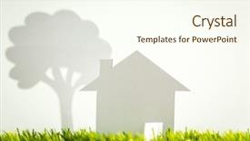  Presentation with family tree - Presentation theme having eco friendly building - paper cut of family background and a cream colored foreground