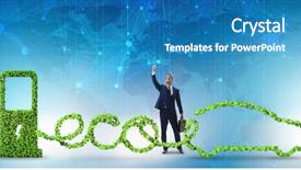  Presentation with eco friendly energy - Slide set featuring eco friendly car powered background and a teal colored foreground