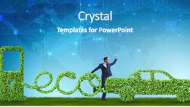  Presentation with eco friendly energy - Slide deck enhanced with eco friendly car powered background and a teal colored foreground