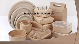  Presentation with food packaging - PPT layouts enhanced with eco-friendly-cardboard-boxes background and a coral colored foreground