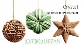  Presentation with waste conservation - PPT layouts with eco-friendly-christmas-homemade-christmas background and a cream colored foreground