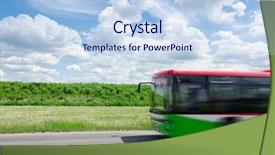  Presentation with eco bus - Beautiful theme featuring eco-friendly city bus backdrop and a light blue colored foreground