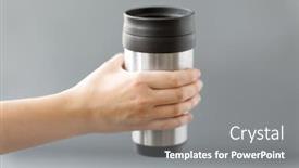  Presentation with eco friendly - Presentation design enhanced with eco-friendly-concept-hand-holding background and a gray colored foreground