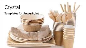  Presentation with eco friendly - Beautiful slide deck featuring eco friendly disposable tableware isolated backdrop and a white colored foreground