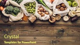  Presentation with free cooking - PPT layouts enhanced with eco-friendly-food-shopping background and a tawny brown colored foreground