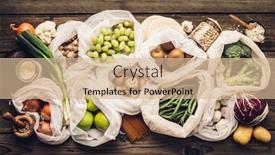  Presentation with eco plastic - Slides with eco-friendly-food-shopping background and a soft green colored foreground