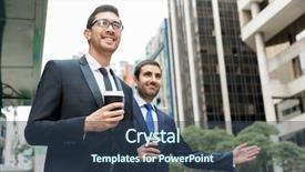  Presentation with taxi - Slide deck enhanced with eco friendly gas - two young businessmen hailing background and a ocean colored foreground