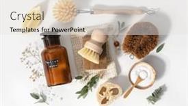  Presentation with eco soap - Presentation with eco-friendly-natural-cleaning-tools background and a white colored foreground