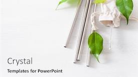  Presentation with eco friendly - Beautiful theme featuring eco-friendly-reusable-metal-drinking backdrop and a white colored foreground