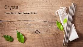  Presentation with eco friendly - PPT layouts with eco-friendly-reusable-metal-drinking background and a coral colored foreground