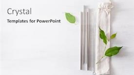  Presentation with eco friendly - Slide set having eco-friendly-reusable-metal-drinking background and a white colored foreground