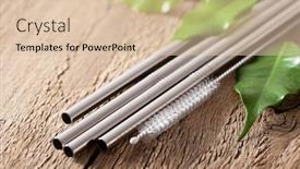  Presentation with eco friendly - Presentation theme with eco-friendly-reusable-metal-drinking background and a lemonade colored foreground