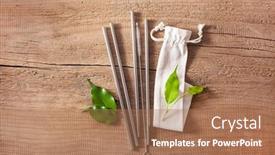  Presentation with eco friendly - Theme having eco-friendly-reusable-metal-drinking background and a coral colored foreground