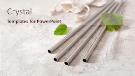  Presentation with eco friendly - Amazing PPT theme having eco-friendly-reusable-metal-drinking backdrop and a lemonade colored foreground