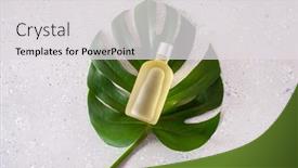  Presentation with eco friendly - Presentation design consisting of eco-friendly-skincare-cosmetic-concept background and a light gray colored foreground