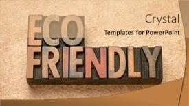  Presentation with eco friendly - Cool new slide set with eco friendly word abstract in vintage letterpress wood type backdrop and a lemonade colored foreground