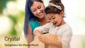  Presentation with happy birthday frame holiday - Slide set having eco green - holidays presents christmas x-mas birthday background and a coral colored foreground