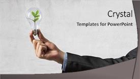  Presentation with green energy - Theme having eco green energy mixed media background and a light gray colored foreground