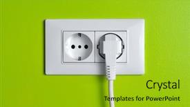  Presentation with green plug - PPT theme featuring eco green power background and a gold colored foreground