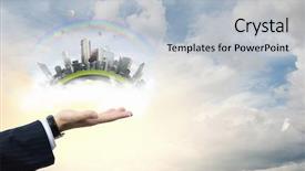  Presentation with eco - Audience pleasing slide set consisting of eco healthy life backdrop and a light gray colored foreground