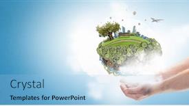  Presentation with eco - Amazing PPT layouts having eco healthy life backdrop and a light blue colored foreground