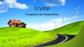  Presentation with energy - Beautiful slides featuring eco house - home energy backdrop and a light blue colored foreground