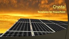  Presentation with sun energy - Cool new slides with eco innovation - solar energy panels backdrop and a tawny brown colored foreground