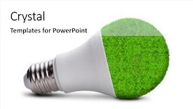  Presentation with energy savings - PPT theme having eco led bulb isolated background and a white colored foreground