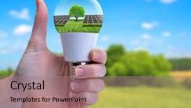  Presentation with solar panel - Cool new PPT theme with eco led bulb with solar backdrop and a coral colored foreground