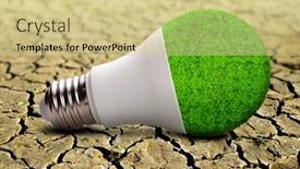  Presentation with soil conservation - Presentation design featuring eco-led-light-bulb background and a soft green colored foreground