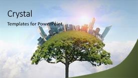  Presentation with eco - Cool new slides with eco life concept mixed media backdrop and a light blue colored foreground