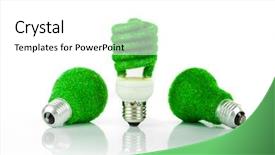  Presentation with eco - PPT theme with eco light bulb isolated on white background background and a white colored foreground