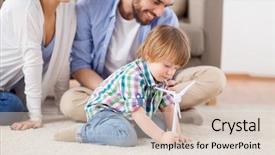  Presentation with wind energy - PPT theme enhanced with eco living - family renewable energy ecology background and a soft green colored foreground
