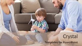  Presentation with renewable energy - Colorful slide deck enhanced with eco living - family renewable energy ecology backdrop and a coral colored foreground